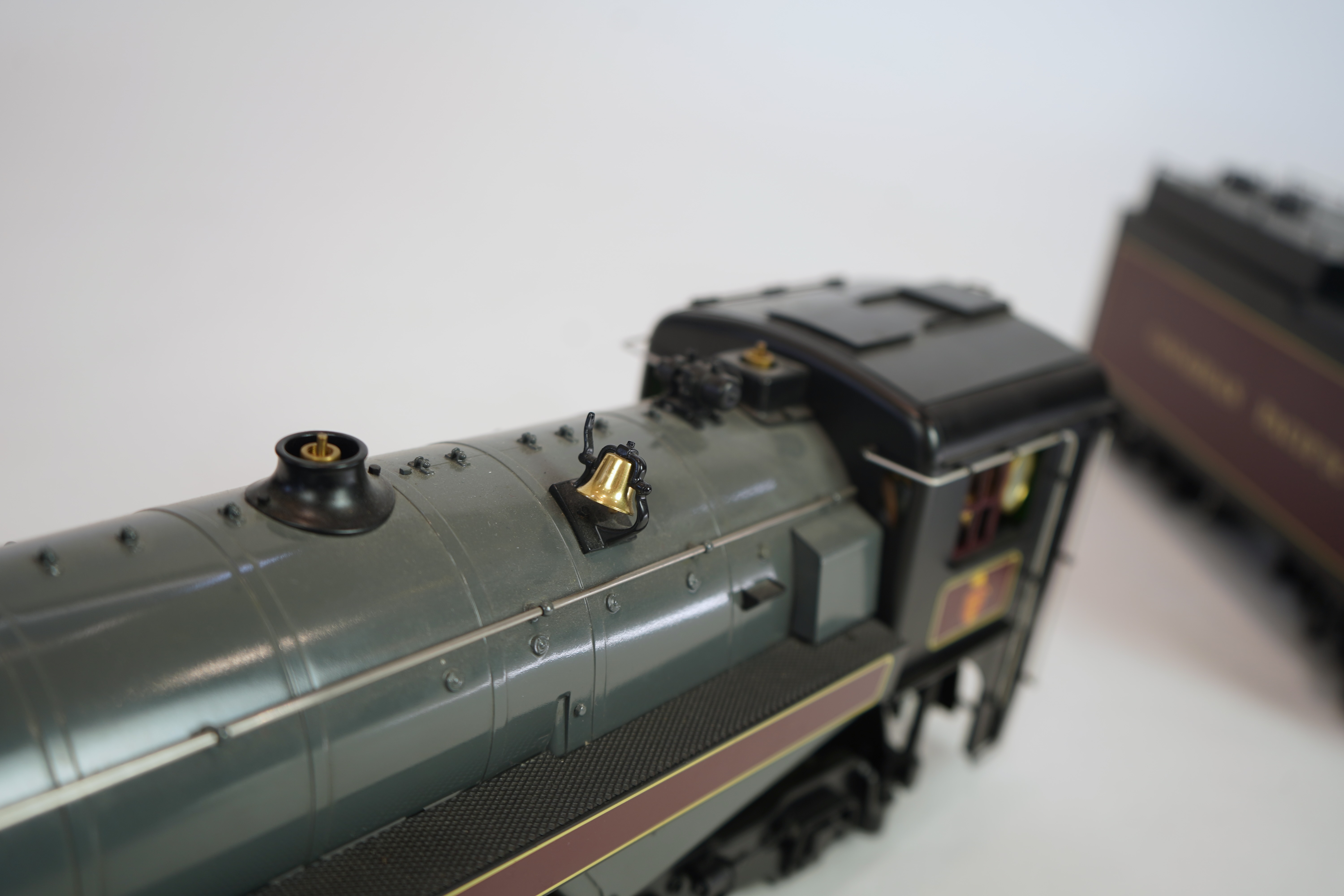 A Gauge One Accucraft Models live steam model of Canadian Pacific 2860, 4-6-4 locomotive with bogie tender, spirit fired working two cylinder motion, hand pump and axle pump, etc.